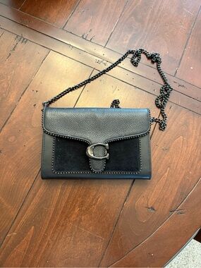 Coach Tabby Chain Clutch in black pebbled leather Used!
